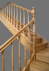 Turn in the wooden stairs, across the landing