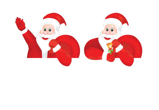 Abstract Detailed Multiple Santa Background