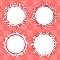 set of 4 lacy frames