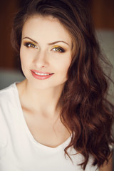 Naklejka premium Young Smiling Beautiful Woman