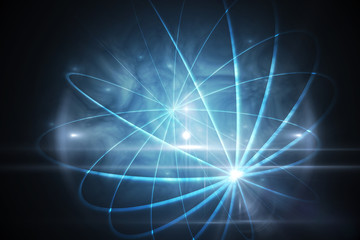 Shiny sphere on black background