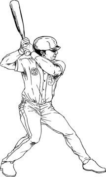 hand drawn baseball player