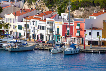 Fototapeta na wymiar Mao Port of Mahon in Menorca at Balearic islands