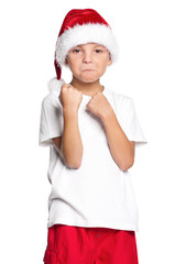 Boy in Santa hat