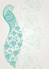 peacock, wedding card design, royal India