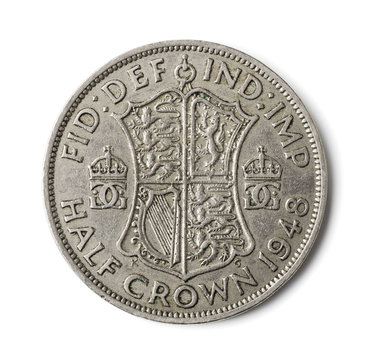 Old British half crown coin
