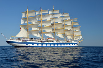 Cruise ship sailing