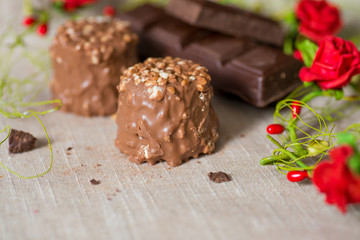 chocolate on brown napkin