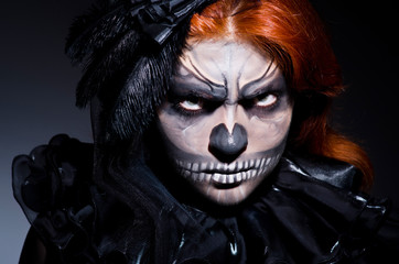 Scary monster in dark room