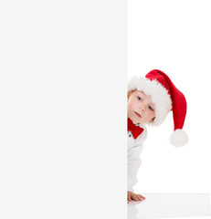 weihnachtskind mit plakat