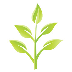 Green Glossy Leaves Icon