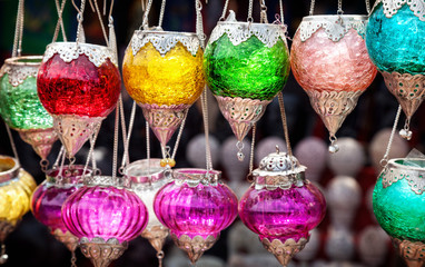 Indian colorful candlesticks