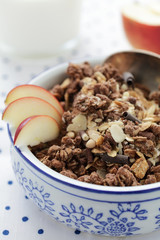 Müsli und Apfel
