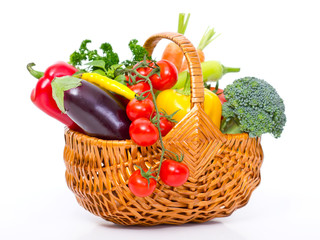 Fresh, organic vegetables in the basket