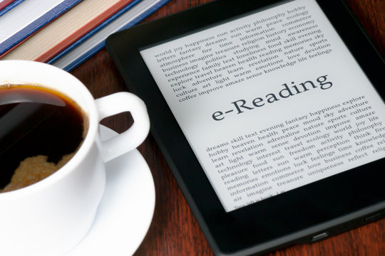 e-Reader and coffee on a table