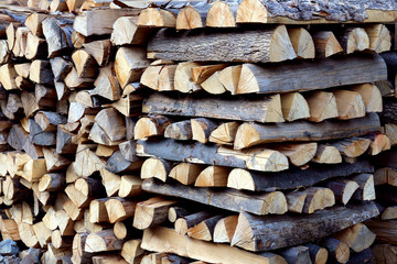 Stack of firewood ready for winter