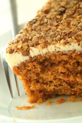 carrot cake portion on plate