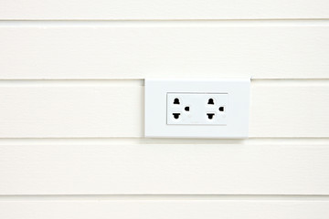 Power plug attached to walls.