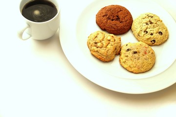 cookies selection with coffee