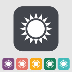 Sun single flat icon.