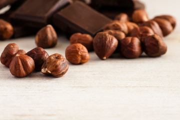 Hazelnuts and chocolate