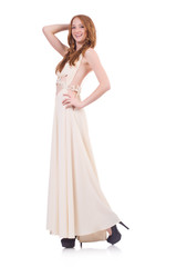 Man in white dress isolated on white