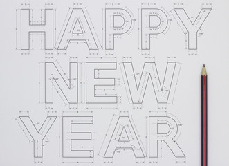 Happy new  year drawings