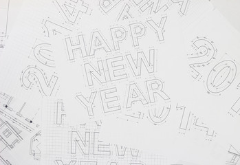 Happy new  year blueprints