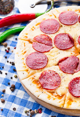 Pizza with salami