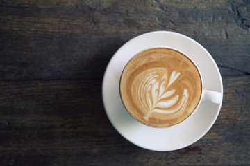 coffee on wood background