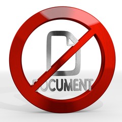 Illustration of a polished document sign not allowed