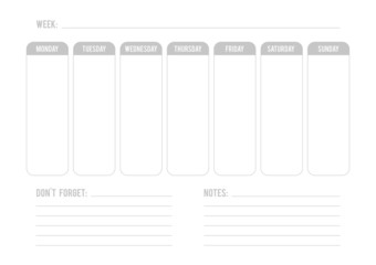 Grey weekly planner