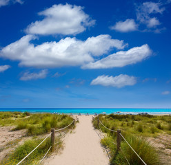Alaior Cala Son Bou in Menorca turquoise beach at Balearic