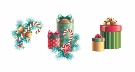 Christmas decoration design elements set