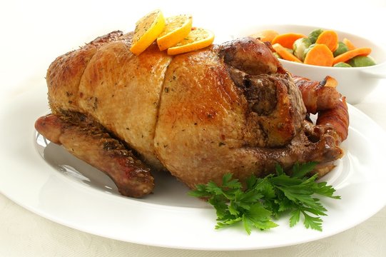 roast duck with vegetables