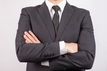Obraz na płótnie Canvas Businessman in suit. Studio photo