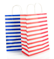 Fototapeta premium Striped bags isolated on white