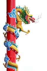 Thailand Golden dragon statue.