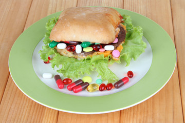 Conceptual image for nutritional care:assorted vitamins and