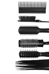 Black combs isolated on white