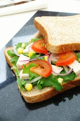 cheese salad sandwich on brown bread