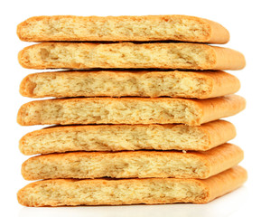 Delicious crackers isolated on white