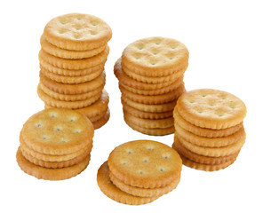 Delicious crackers isolated on white