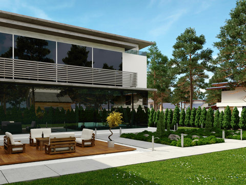 Modern design house exterior / contemporary villa