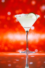 margarita  cocktail glitter red golden background