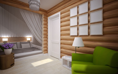 wooden house interior