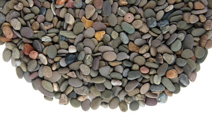 Small sea stones, isolated on white