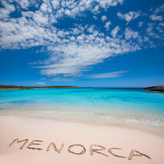 Menorca Son Saura beach in Ciutadella turquoise Balearic