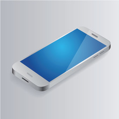 Silver smartphone vector