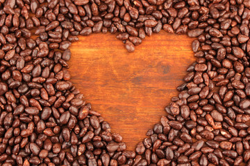 Heart of sunflower grains in chocolate,
